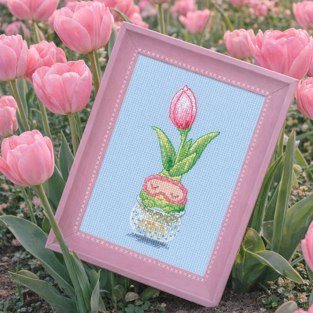 Geteld kruissteekpakket Slaperige tulp BC8151