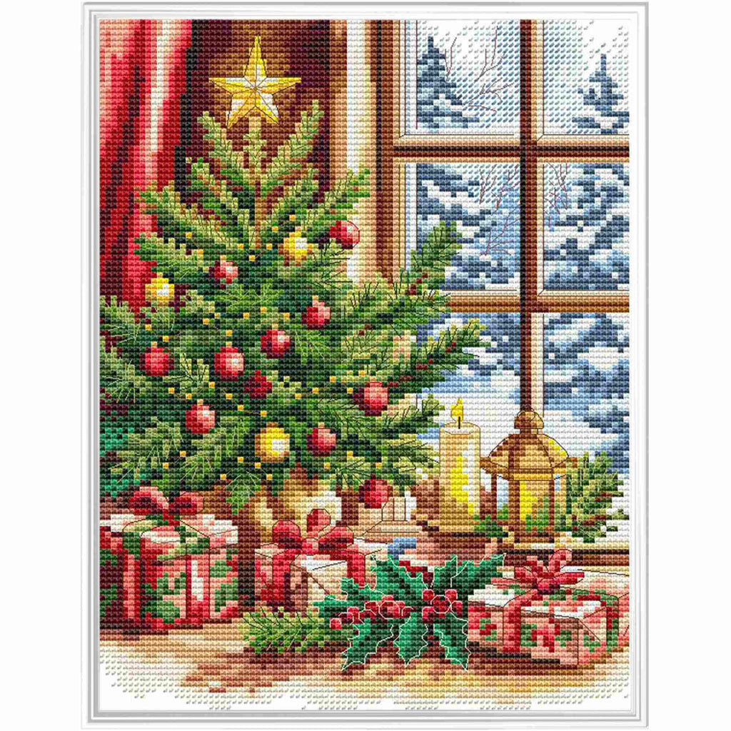 Kruissteekpakket Geteld Kerstboomcadeaus BC8142