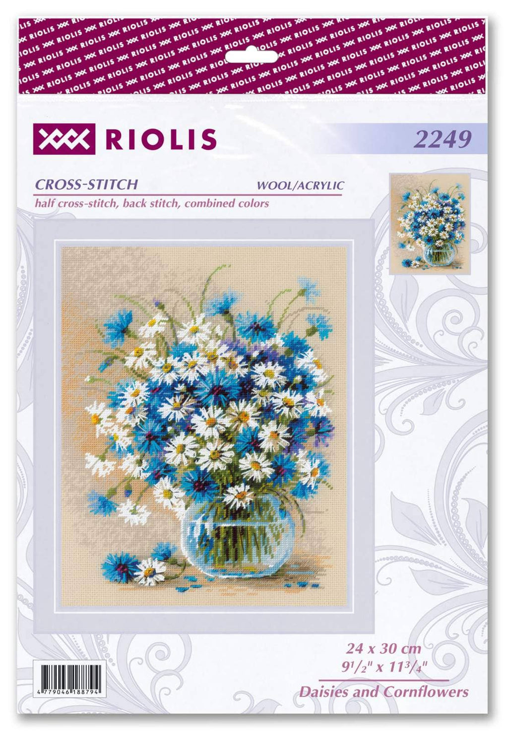 RIOLIS kruissteekpakket Madeliefjes en korenbloemen 2249 Bloem