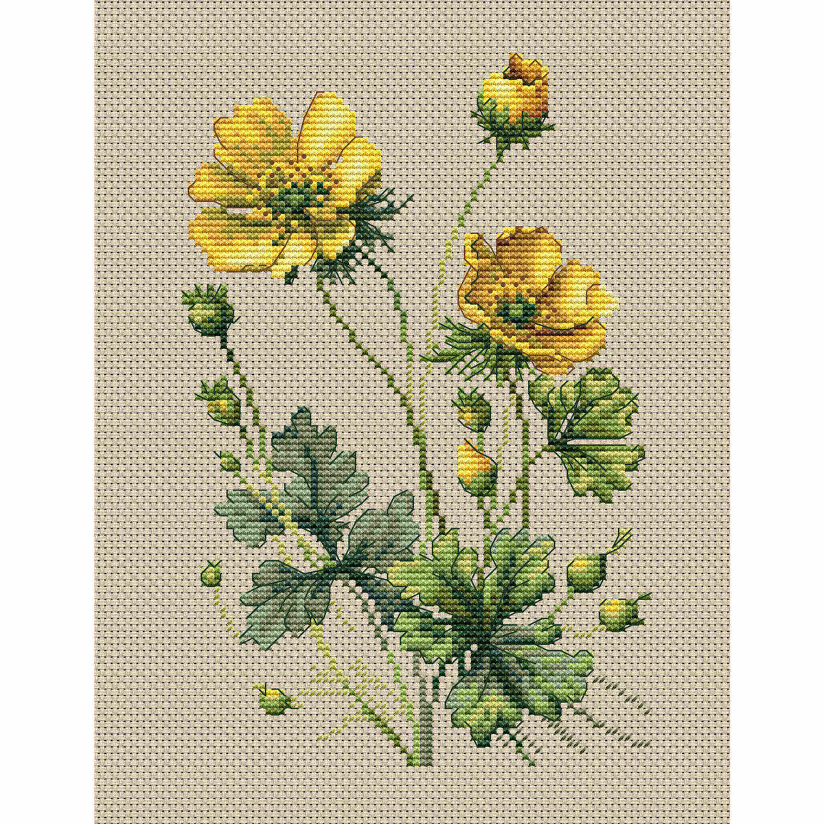Tel-kruissteekpakket Buttercups BC8110