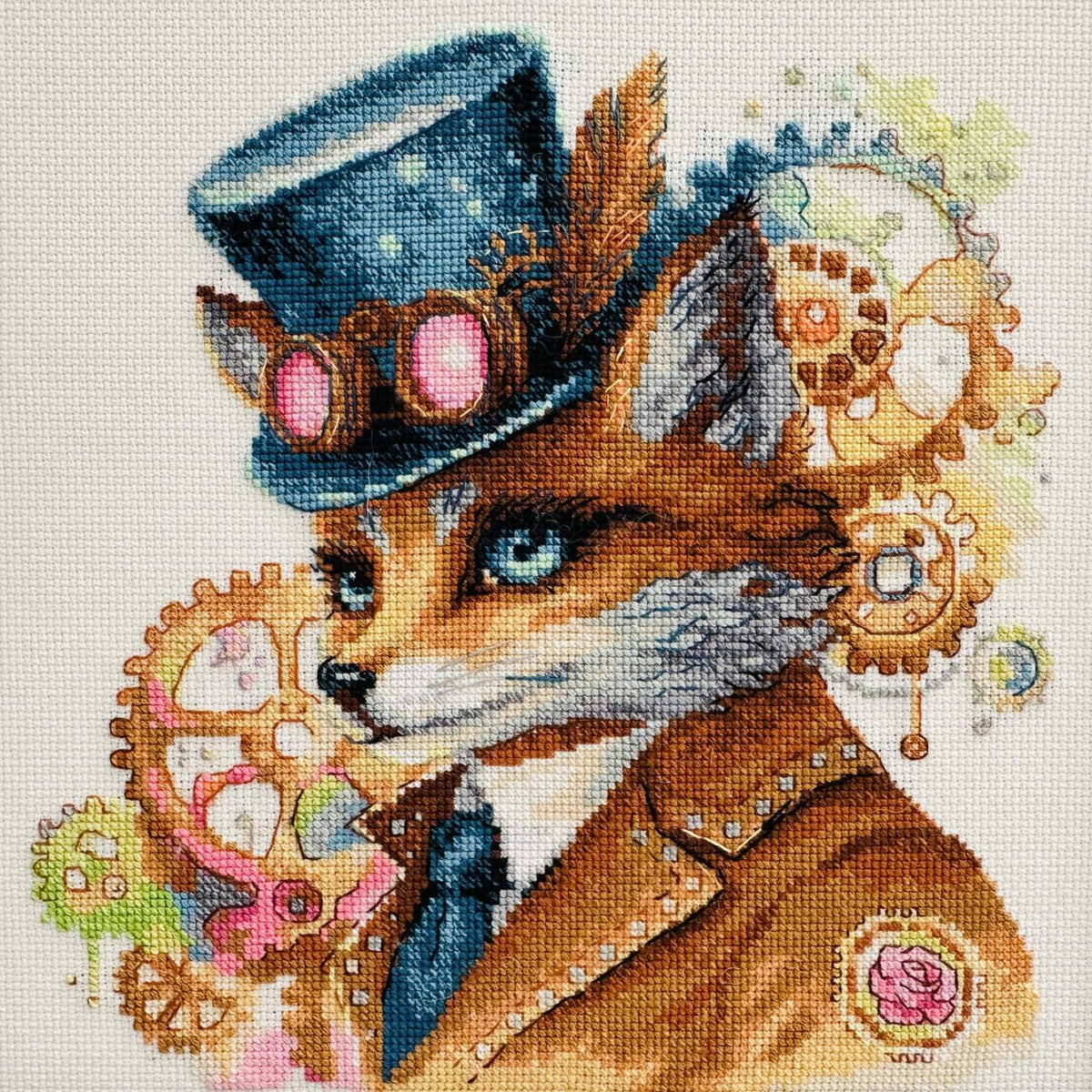RIOLIS 2209 Steampunk-vos kruissteekpakket fantasiedieren