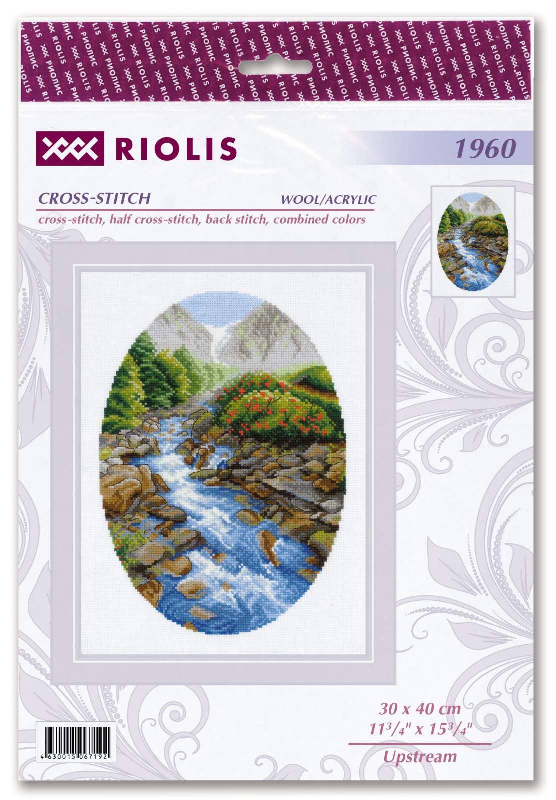 RIOLIS 1960 Upstream geteld kruissteek-borduurpakket — landschap