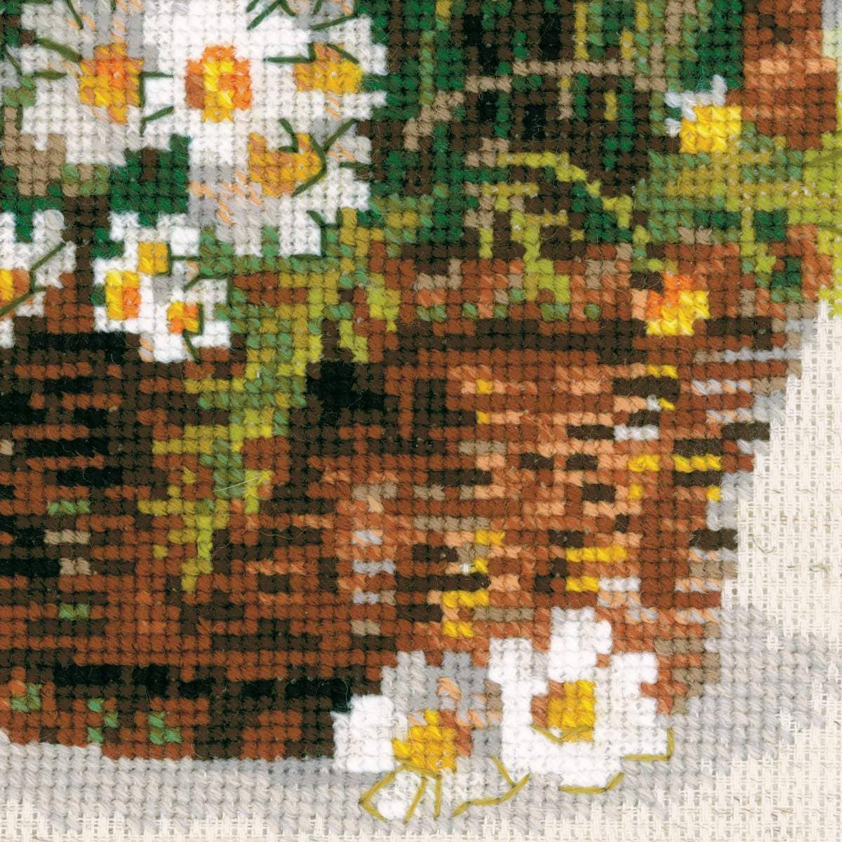 RIOLIS 1478 Madeliefjes kruissteekpakket (geteld) bloemenmand