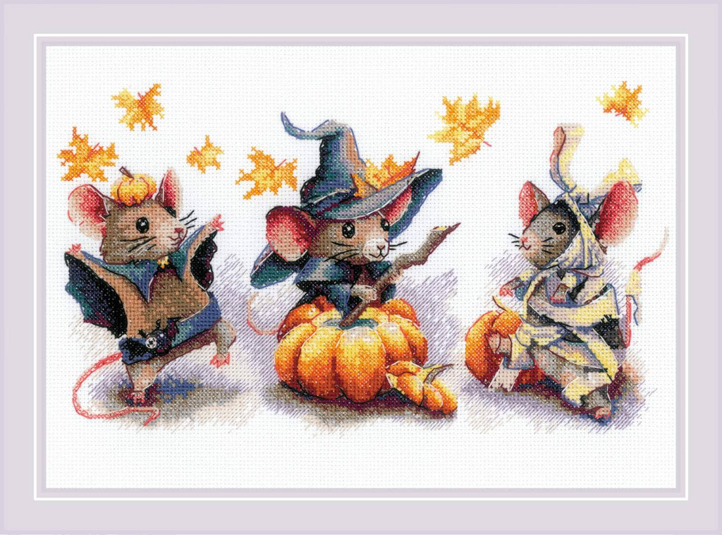 RIOLIS Kruissteekpakket Drie Spookmuizen 2241 Halloween