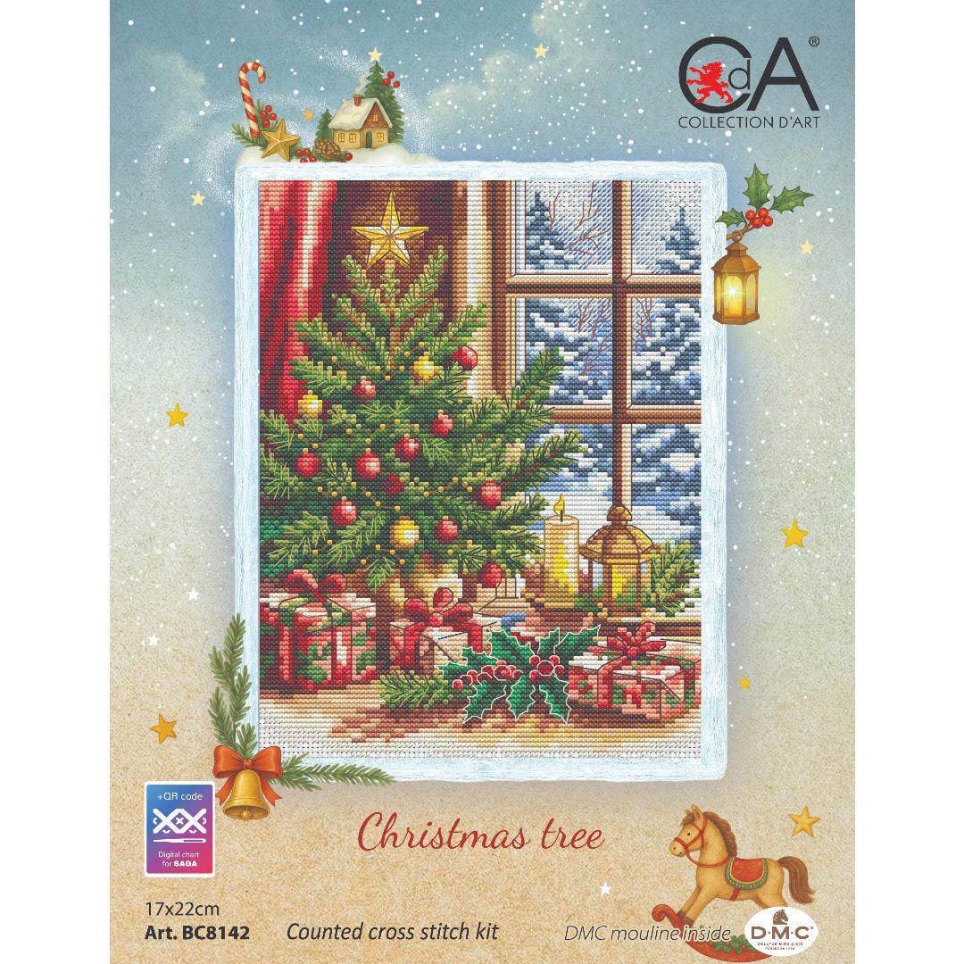 Kruissteekpakket Geteld Kerstboomcadeaus BC8142