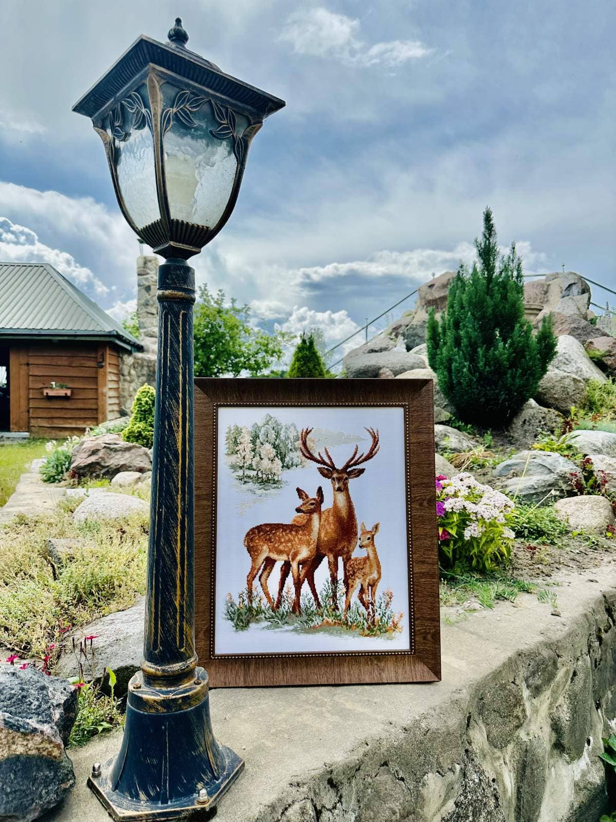 RIOLIS 1370 Herten Geteld Kruissteekpakket Wildlife Kunstcadeau