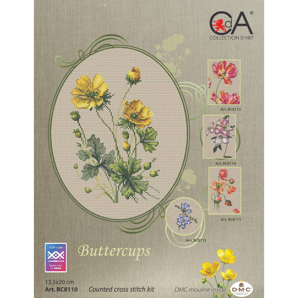 Tel-kruissteekpakket Buttercups BC8110