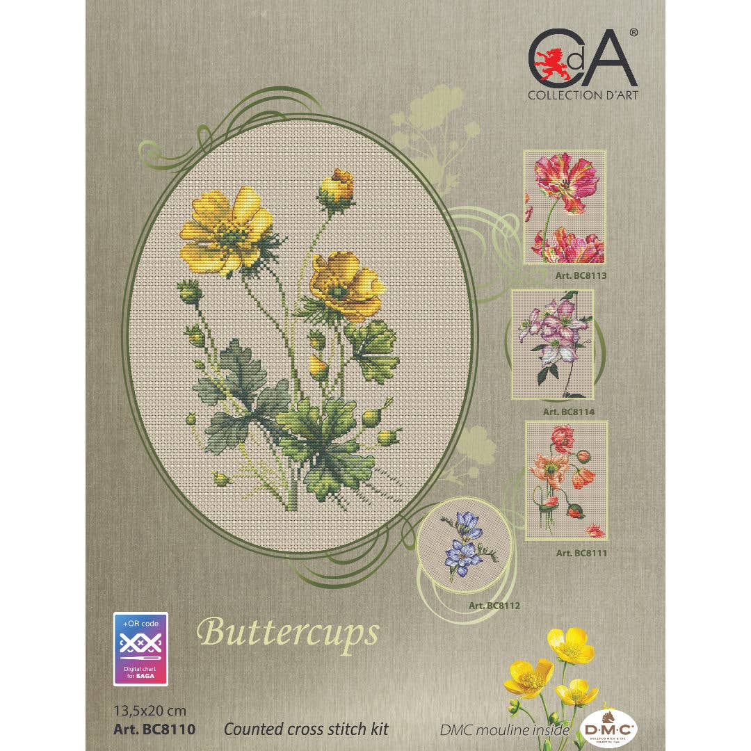 Tel-kruissteekpakket Buttercups BC8110