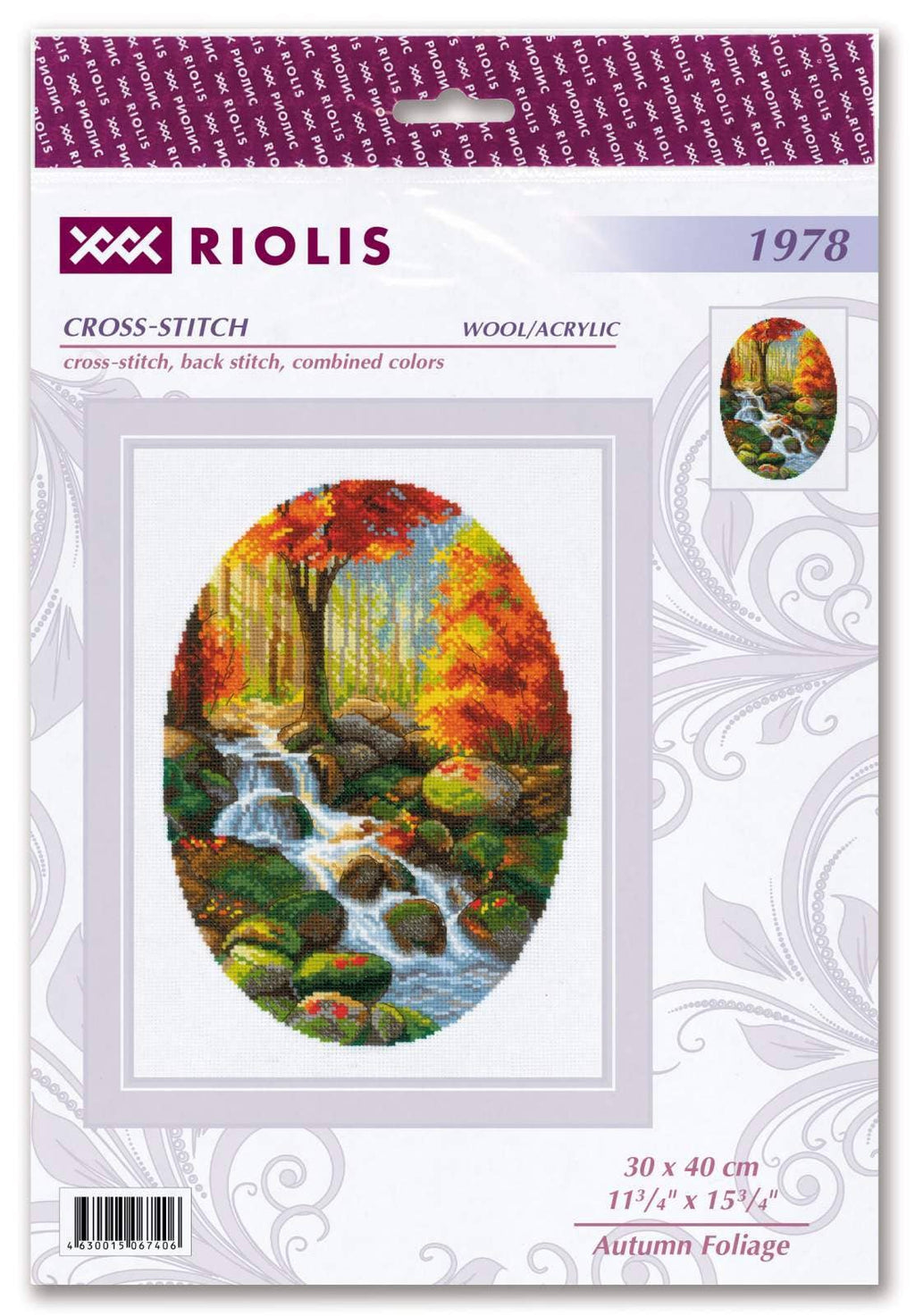 RIOLIS 1978 Kruissteekpakket Herfstbladeren Landschap