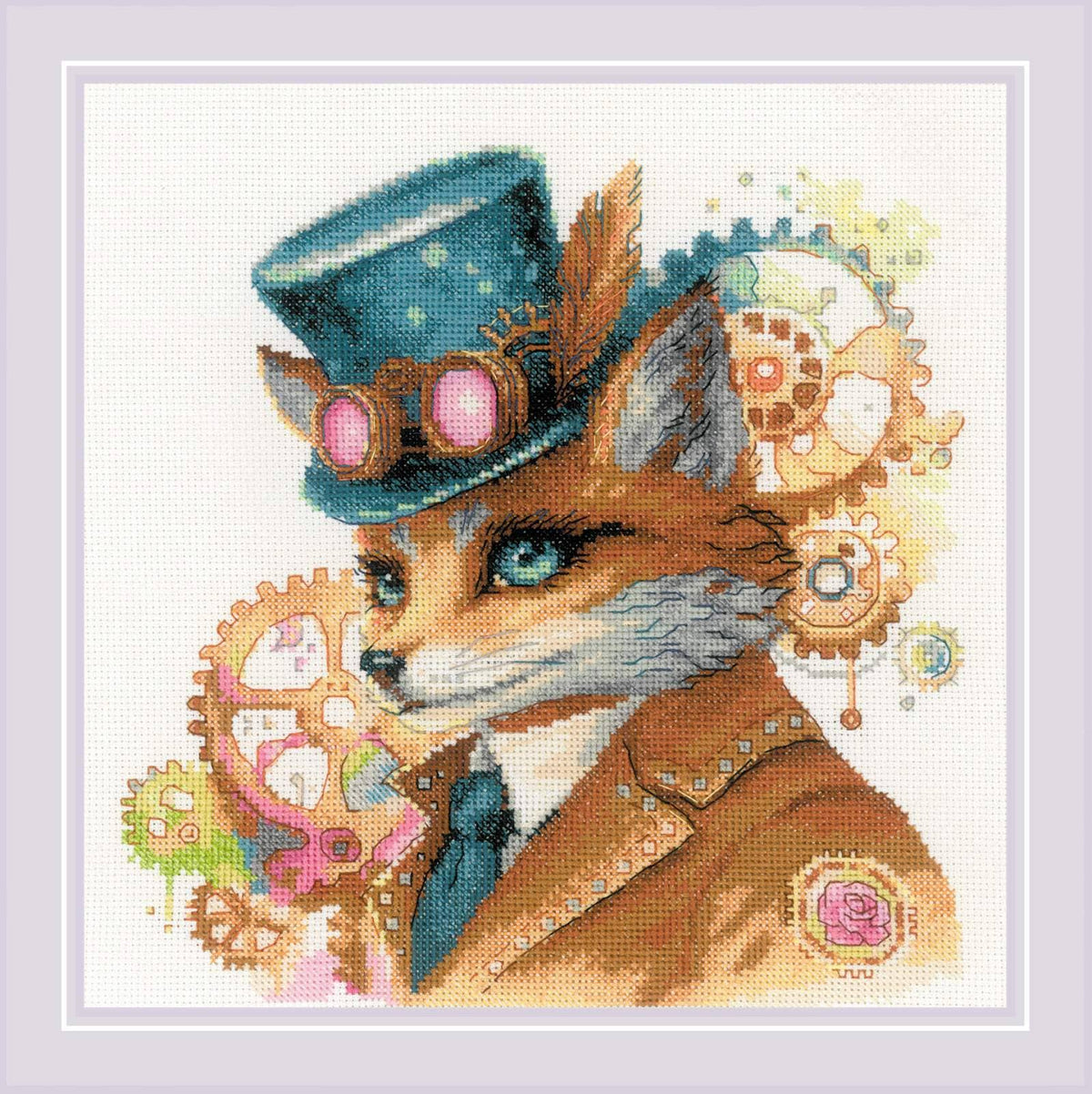 RIOLIS 2209 Steampunk-vos kruissteekpakket fantasiedieren