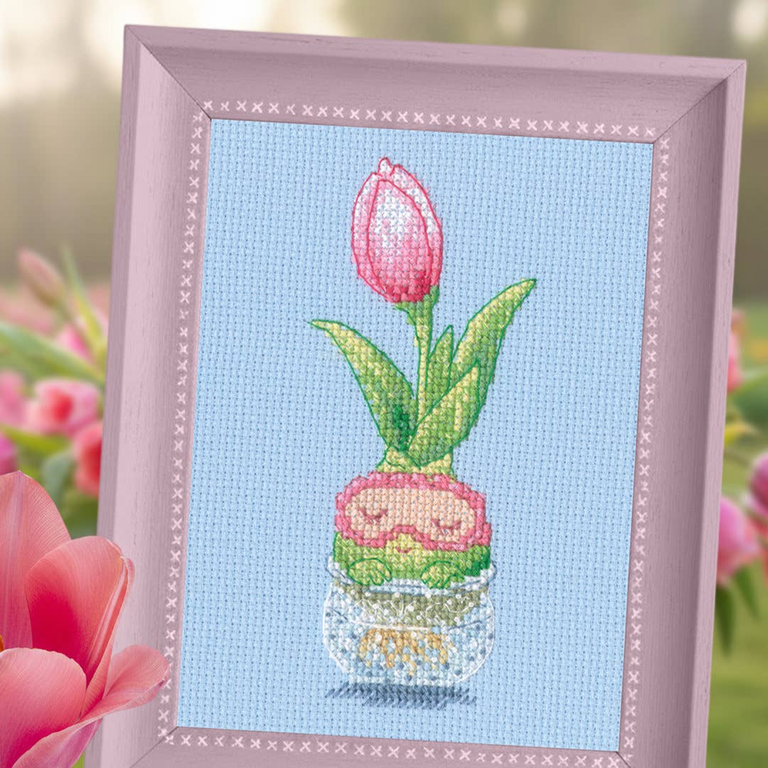 Geteld kruissteekpakket Slaperige tulp BC8151